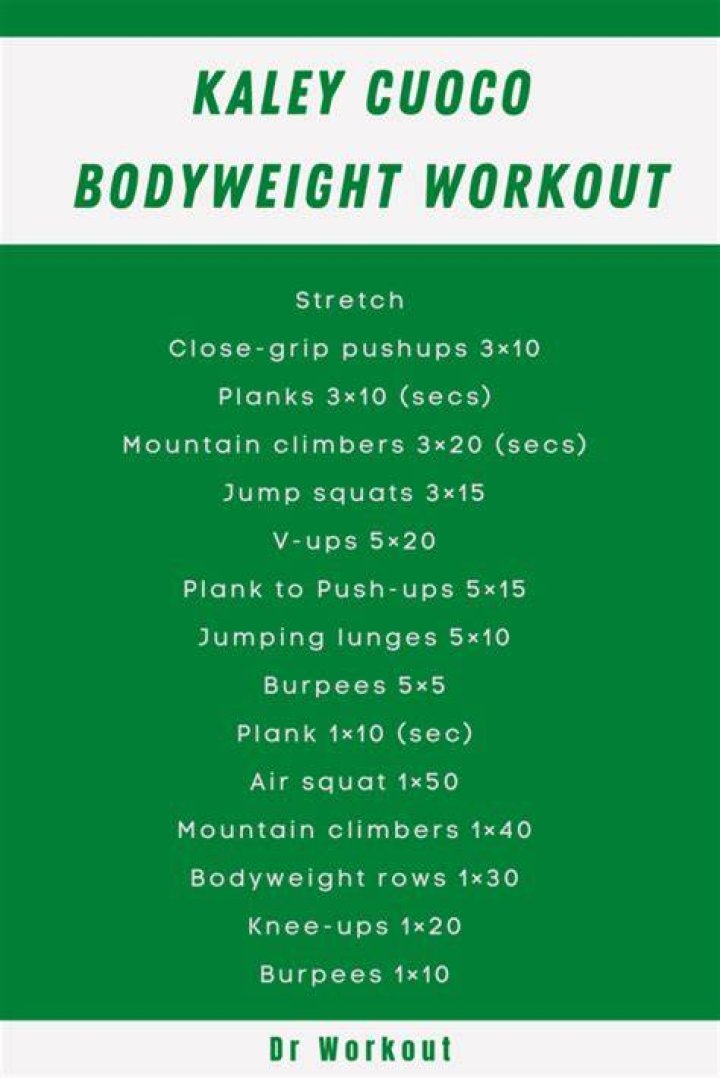Kaley Cuoco Workout Routine